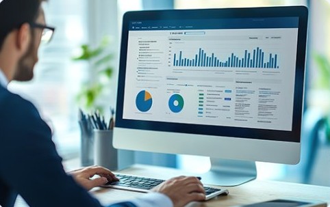 Analyst reviewing an individual report on screen