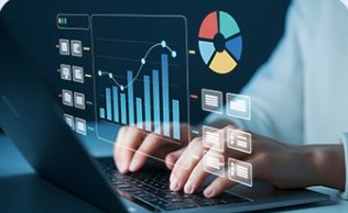 Analyst working with data dashboards
