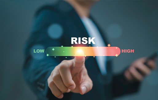 Risk meter on a dashboard