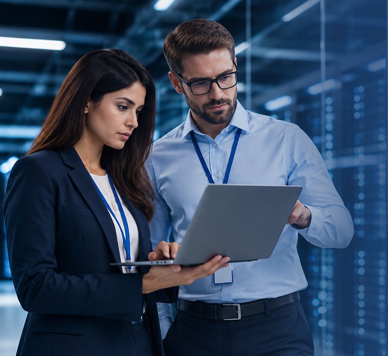 Compliance analysts reviewing a risk score